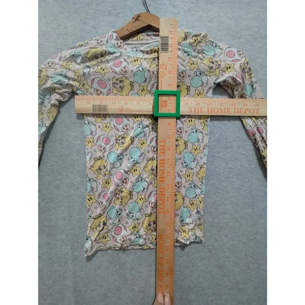 June & Grey Pajama Top Girl's 5T Pink Cute Printed Kids Snug Fit Long‎ Sleeves